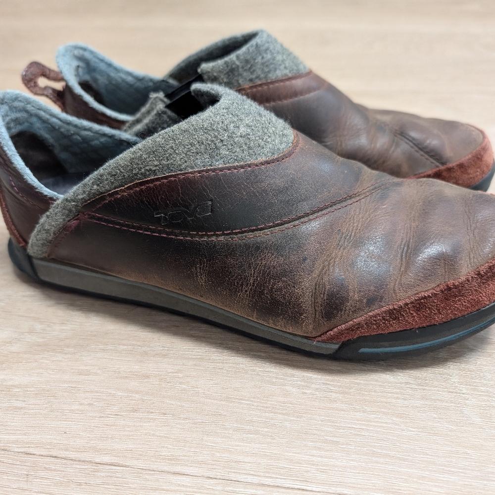 Women's Teva Brown Leather Slip-On Shoes